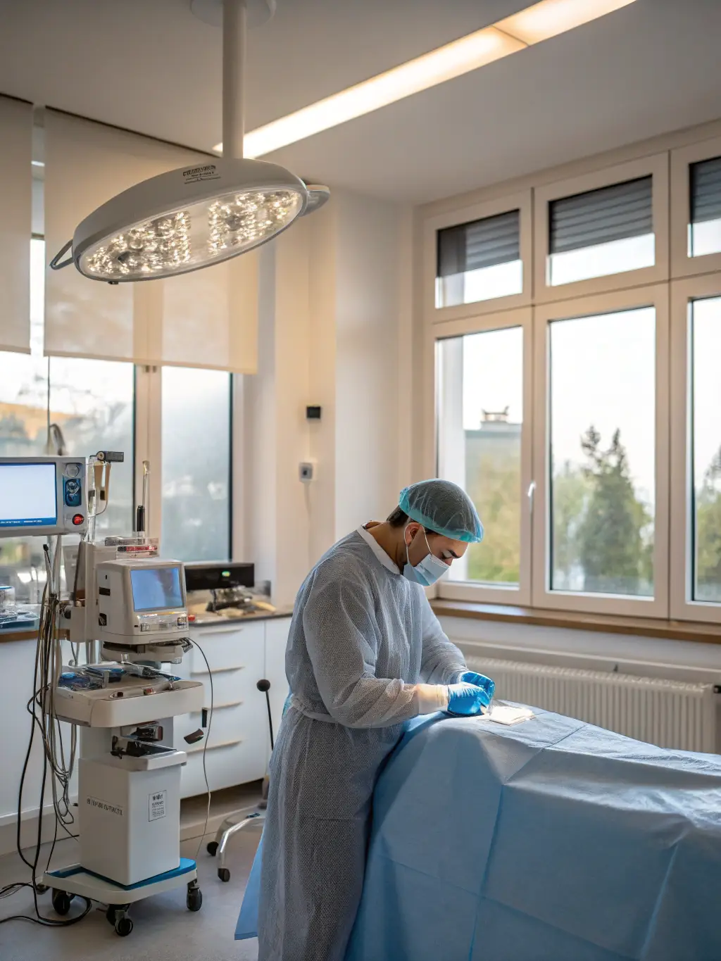 A patient undergoing a specialized medical treatment with advanced medical technology in a comfortable setting at Violet Health Beauty.